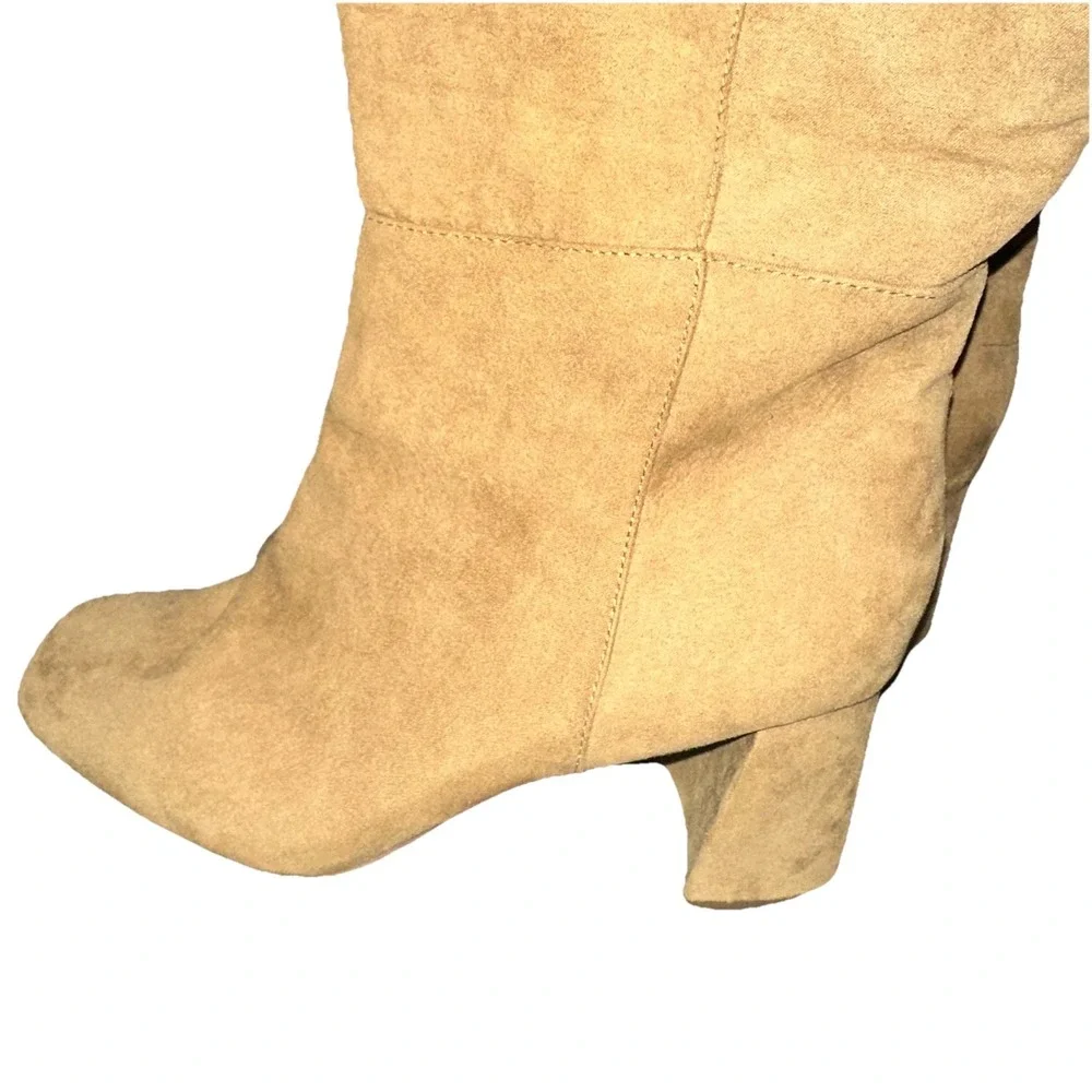 Over Knee Slouch Boots 12W Faux Suede 24.5
